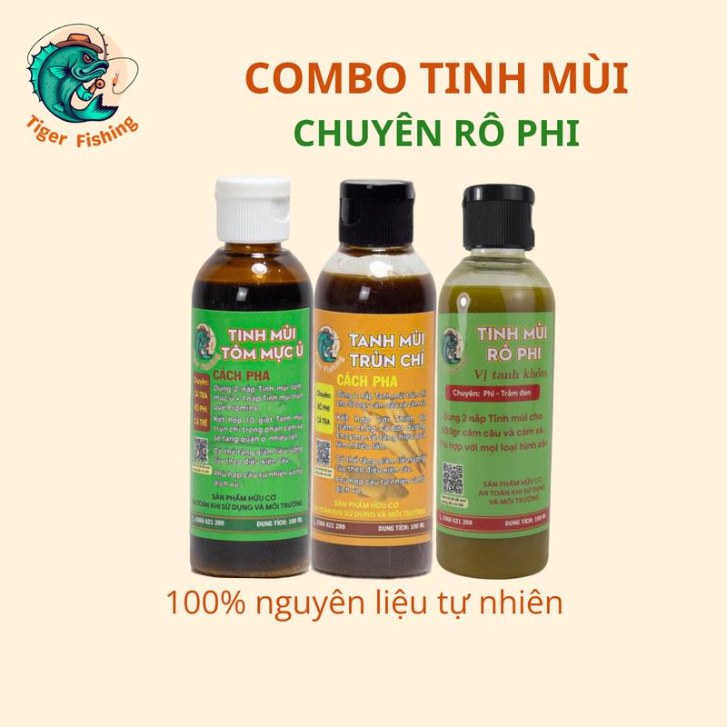 Combo Tinh Mùi Câu Cá Rô Phi Tiger Fishing - Siêu nhạy dễ sử dụng siêu cuốn Đi Câu Bắt Cá Nam