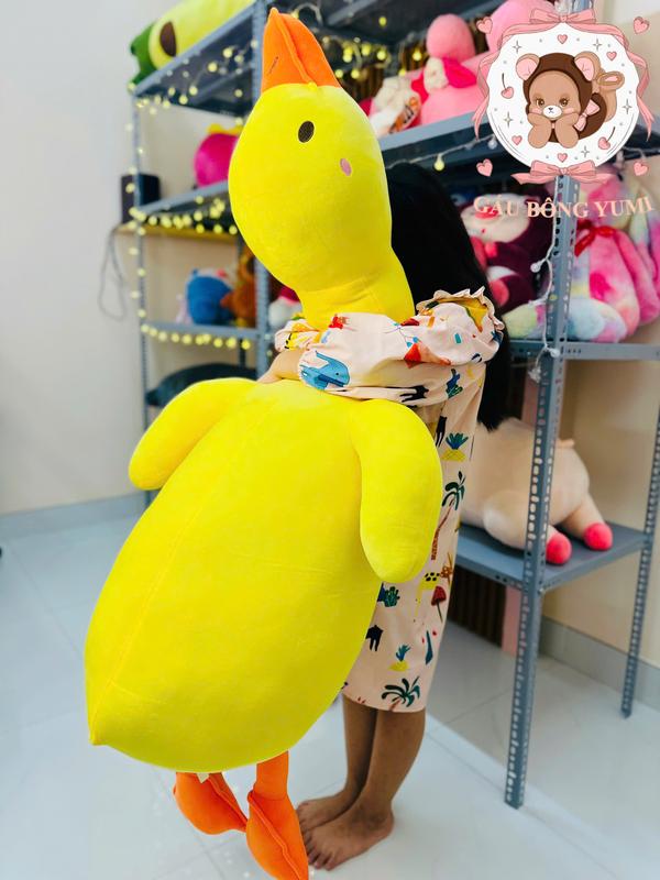 Gấu bông gấu ôm vịt lười size 1m2 - Gấu Bông Thú nhồi bông toy đồ chơi gấu bông Thú Bông Voi Phát Nhạc gấu bông vàng