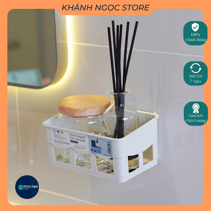 Khay đựng vật dụng nhà tắm nhà bếp dán tường Việt Nhật, Khay đựng đồ đa năng nhựa PP cao cấp Kitchen keg i 5698