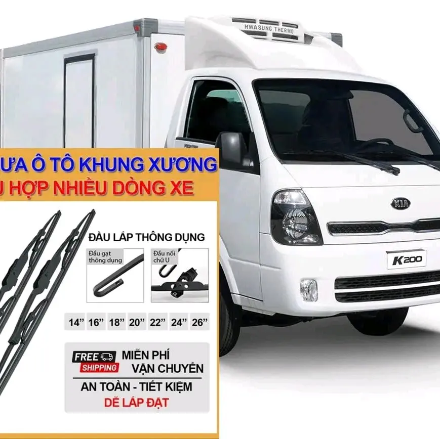 Gạt mưa xe Kia: K200, K250, Bongo 3, K165, K190, K2700, K3000, Hyundai: H150, Porter 2, N2 gạt sạch êm