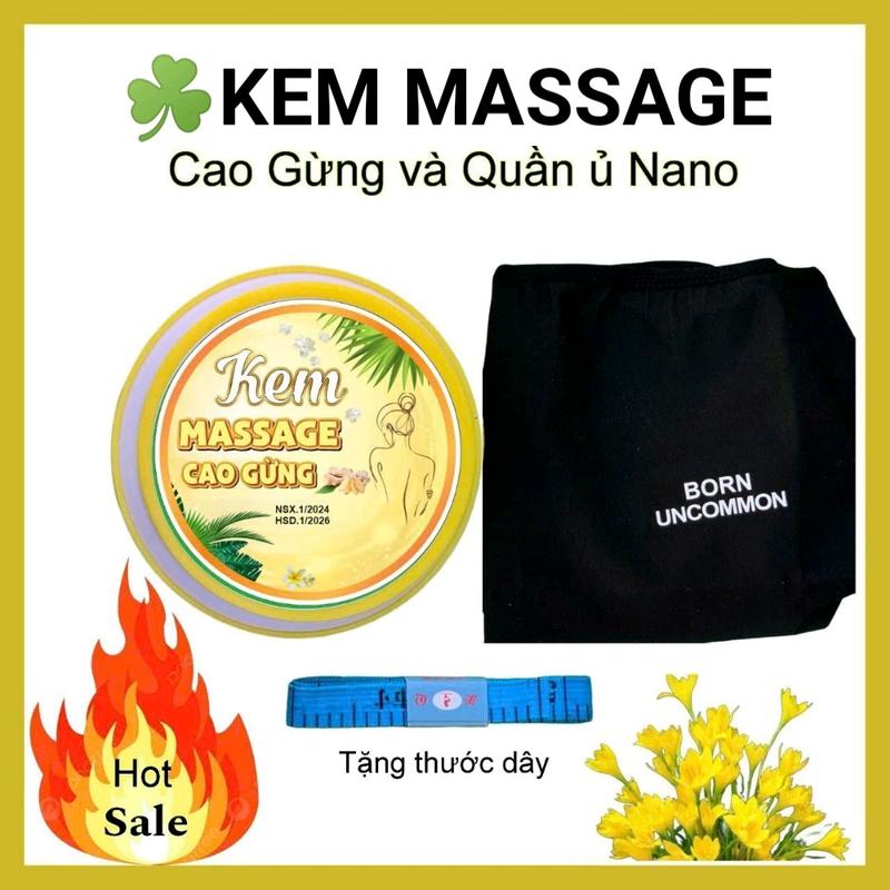  Combo kem Massage Cao Gừng - Mẫu cải tiến 250gam và Quần ủ Nano- Trang Nguyễn Shop Nữ Không chứa silicon 