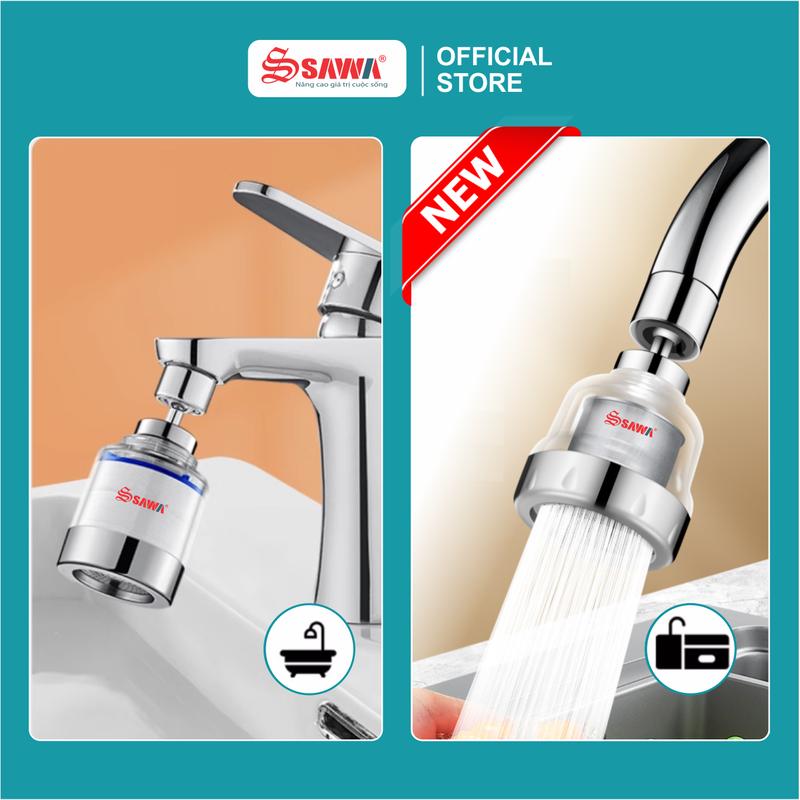 Đầu lọc nước tại vòi Sawa S86 - Vòi lọc sạch nước cổ xoay 360 độ tăng áp công nghệ lọc PP kết hợp hạt hỗ trợ khử clo cao cấp dauloc nuoctaivoi - dauloc nuocsawa