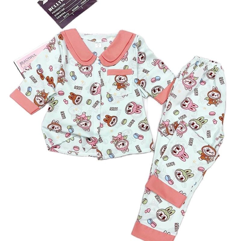 MÃ 51:  22-48kg . Bộ cổ 2 lá sen quần dài áo tay dài lỡ  bé gái size đại chất liệu LỤA MANGO mềm mịn . Bộ đồ mặc nhà , đi chơi thoáng mát thấm hút mồ hôi Women Pijama Áo Ngủ Quần Ngủ Nho