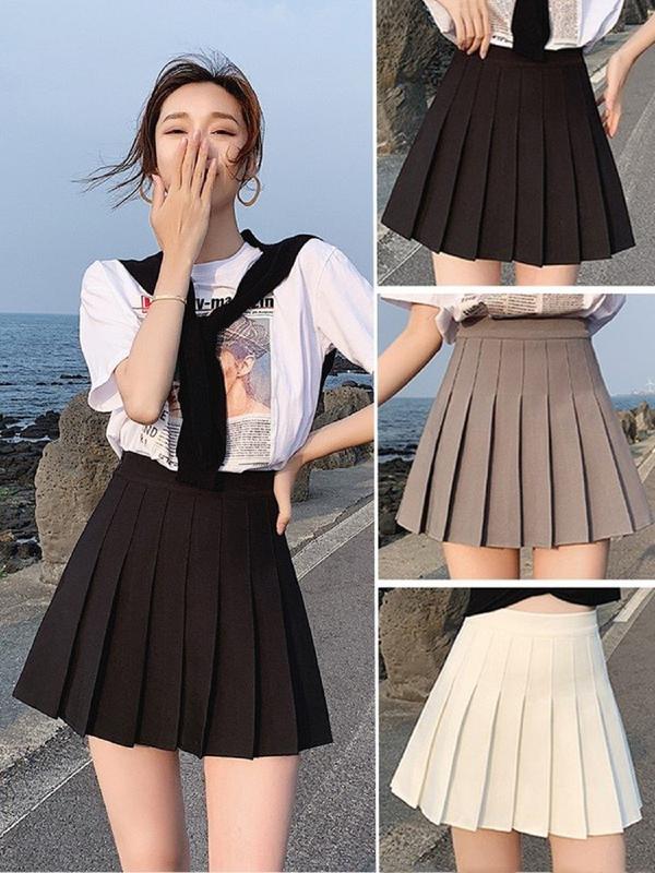 Chân Váy Tennis (không túi , không co dãn) cạp cao xếp ly -MS514 Nữ Women