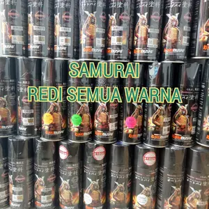 A. Pilok Pilox Cat SAMURAI Black 109 FLat black 109a pink 113 clear 128 candy yellow y016 brilliant red y138 new green y620 metallic black Car Paint Semprot 102 white 128 clear glossy 128a clear doff 109 black 109a black doff