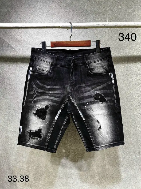 Quần short jean nam đen wash 2 đáy xước cào nhẹ phối vẩy sơn xịn mẫu mới hottrend Menswear 3