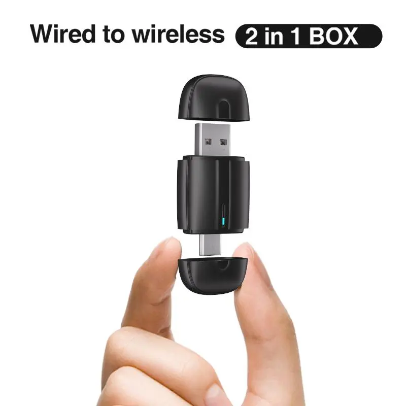 2 in 1 Portable Wireless Connection Dongle, Android Auto Connection Adapter for Carplay, Bluetooth-compatible Mini Box for Car