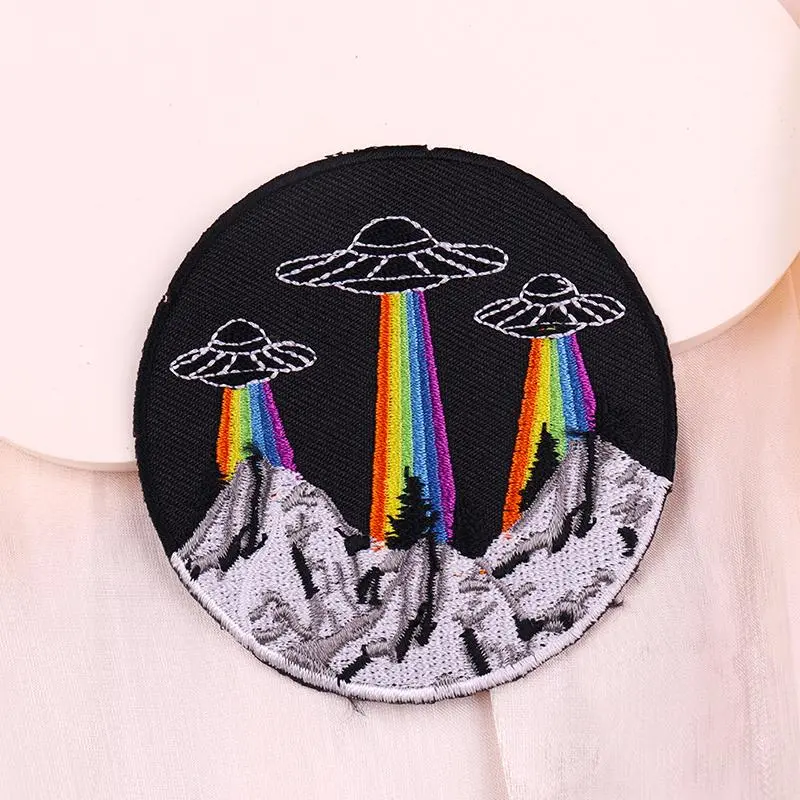 Colorful Mushroom Pattern Embroidered Patches, 5 Counts Cute DIY Embroidery Patch for Clothes Festive Decorations, Decorative Sewing Patch for Clothes, DIY Embroidery Decor for Women & Girls 2