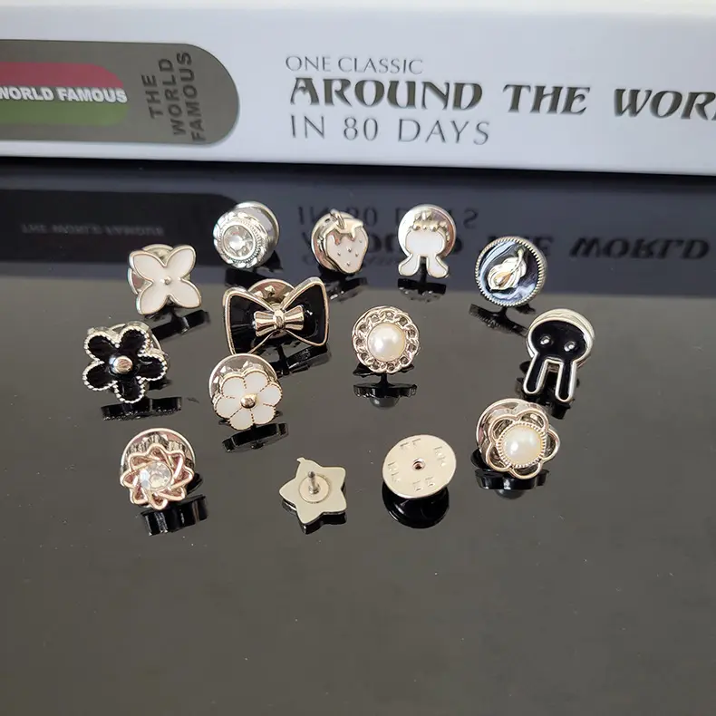Anti glare button, concealed button, detachable and adjustable, no nail button, no seam button, pearl button, shirt decoration, brooch button bonnet bonnet