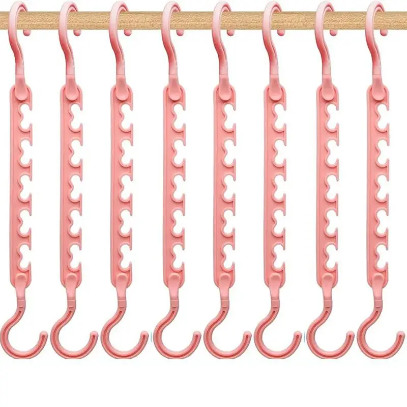 Rotatable Clothes Hanger, 8 Counts/set 360° Rotatable Large Capacity Space Saving Clothes Hanger, Clothes Organizer Hanger for Home Closet Dorm Room