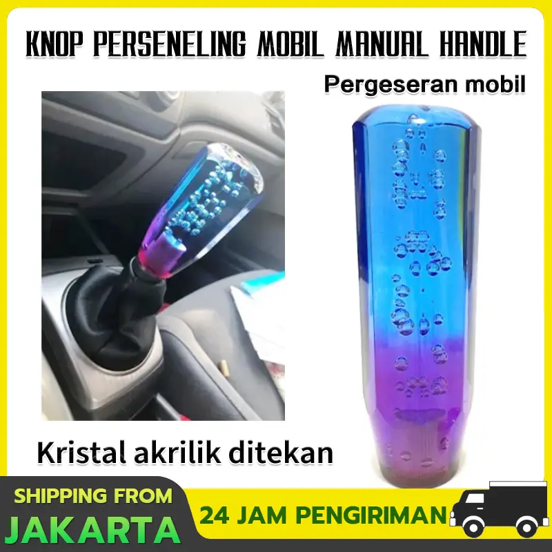 Universal Mobil Gelembung Styling Gear Shift Knob Transparan Manual Berlian Kristal Shifter Car Kendaraan 0