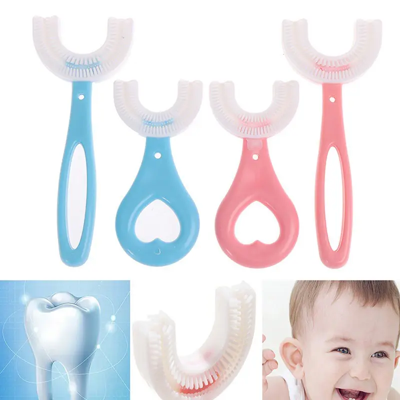 Sikat Gigi Silikon Bayi Dan Anak Anak Bentuk U Bahan Karet Lentur Kualitas Import Murah Lembut Brush