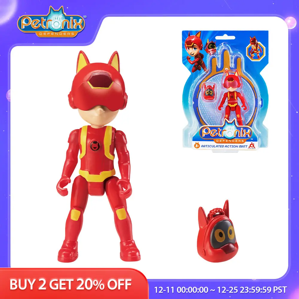 PETRONIX DEFENDERS 3-inch Articulated Action Matt with Backpack Movable Joint Action Figure Transforming Anime Kid Toy Gift