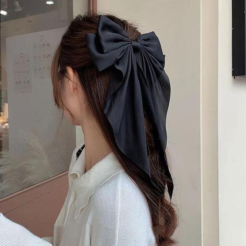 Product Introduction of Korea Elegant Long Bow Hairpin Large Ribbon Hair Clip Ribbon Clip Bow Grip Floating Braid Clip S2H9 32