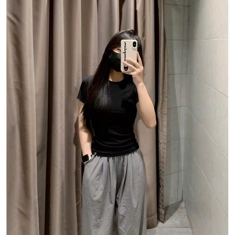 [ Siêu rẻ] Áo thun trơn form ÔM babytee đủ màu basic chất liệu thun con giãn 4 chiều fit dáng siêu đẹp 7