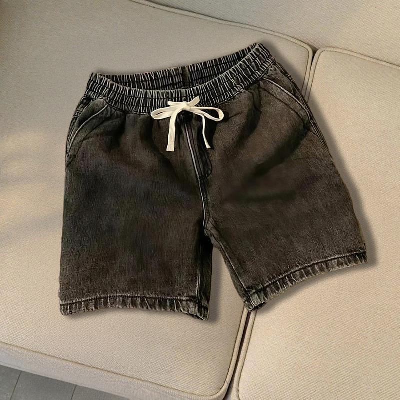 Quần short jean nam màu xám đậm lưng thun chất liệu co dãn tốt form chuẩn skinny QS231 mới Menswear Pants Có Túi