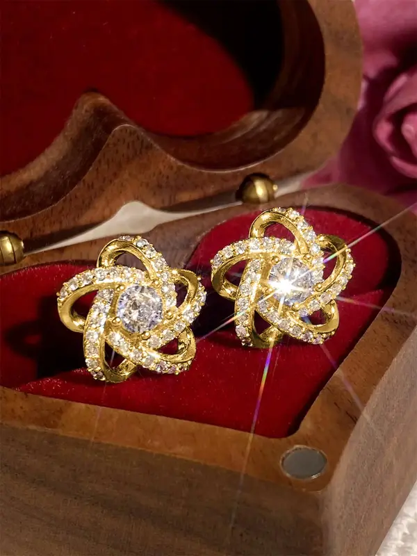 Fashion Criss Cross Design Rhinestone Inlaid Pretty Studs Earrings As Gift, Anniversary Wedding Party Jewelry Gifts for Women, Classic Fashion Accessories for Daily Wear, without Box, Pretty Studs 3