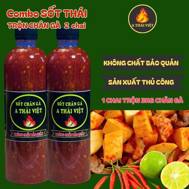 Combo 2 Chai Nước Sốt Chân Gà 500ml A thái Việt Gia Vị Cay Chua