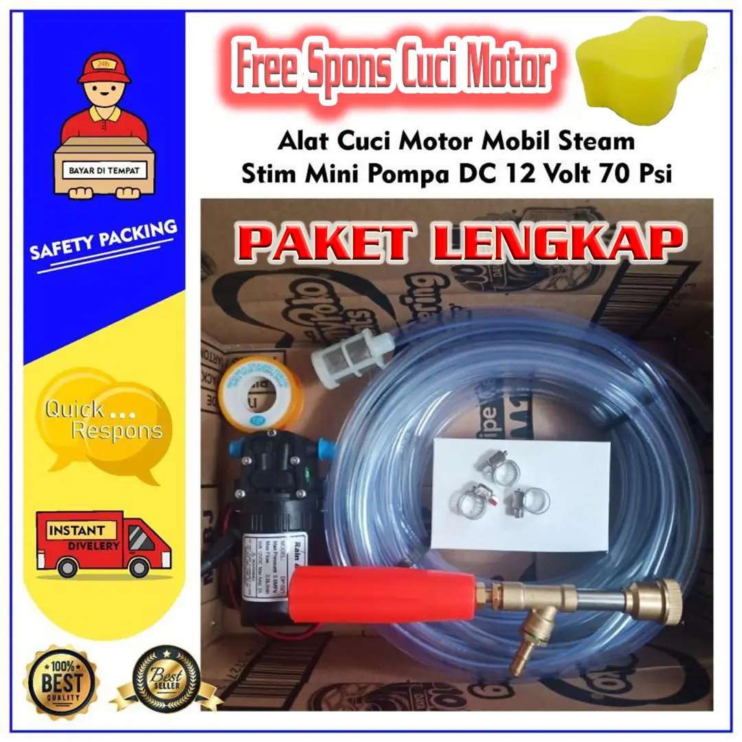 Alat Cuci Motor Stim Mini Pompa DC 12 70 Psi
