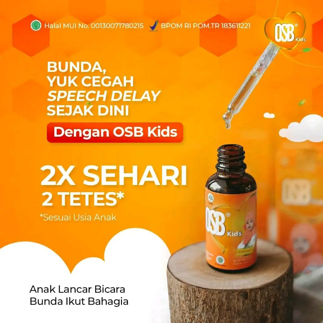 OSB Kids Botol Vitamin Otak Anak dengan Centella Asiatica dan Curcuma Xanthorrhiza Rhizoma