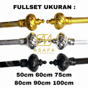 BATANG GORDEN FULLSET UKURAN 30 - 200CM BESI GORDEN FULL SET TIANG JENDELA PINTU MINIMALIS