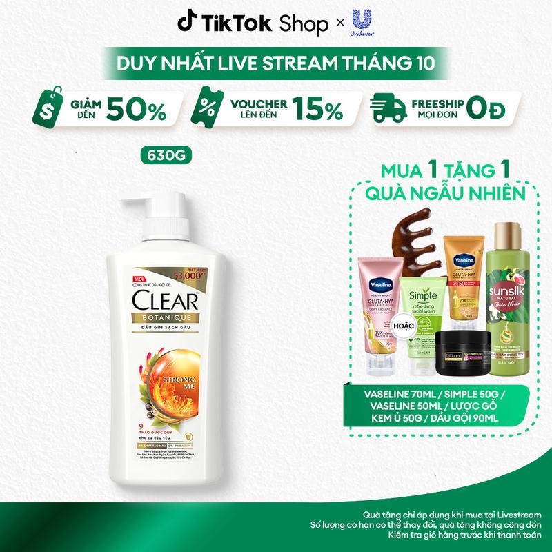 Dầu Gội CLEAR 9 Thảo Dược Quý Hỗ Trợ Làm Sạch Gàu, Nhờn, Ngứa - Phù Hợp Cho Da Đầu Yếu 630G Dành Cho Nam Và Nữ [1]