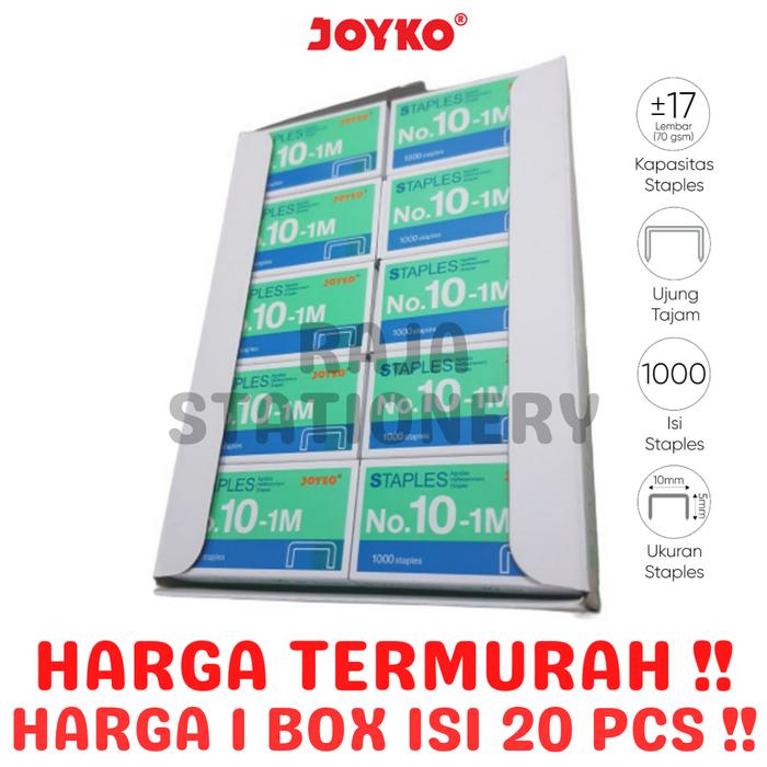 Gambar STAPLES JOYKO NO.10 KECIL ISI STEPLER REFILL HEKTER STEPLES NO.10-1M 1 BOX [20PCS] dari Raja Stationery Kota Administrasi Jakarta Utara Tokopedia