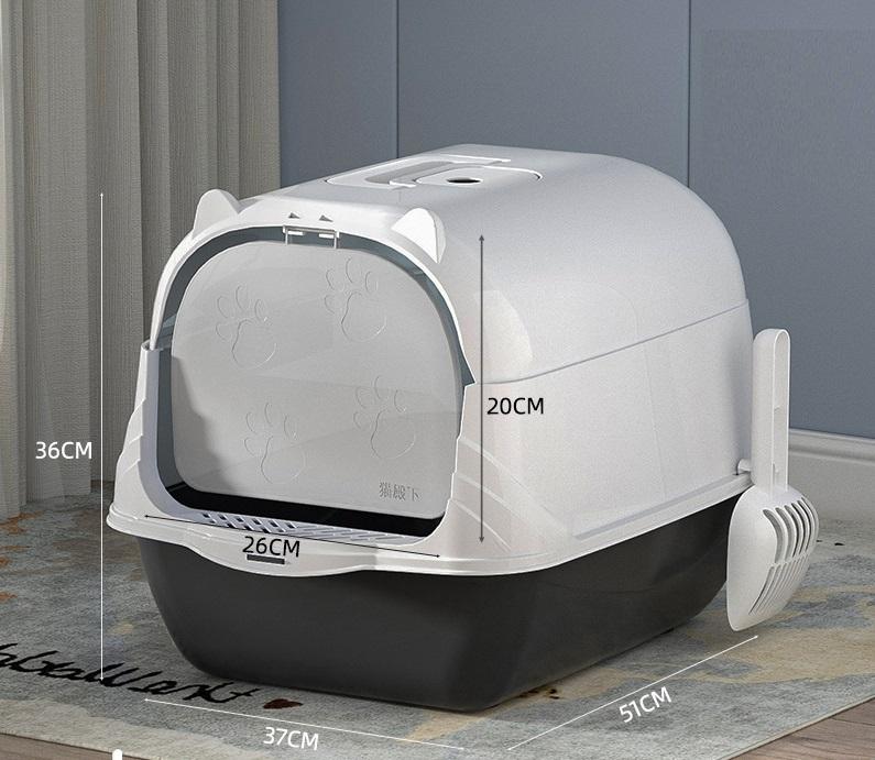Nhà vệ sinh cho mèo có nắp đậy- Khay chậu cát vệ sinh cho mèo tiện lợi