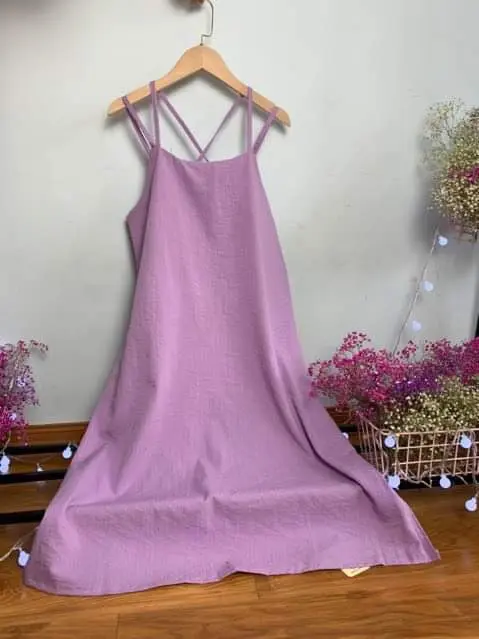 Product Introduction of Váy ĐŨI ĐAN LƯNG Đầm Suông Chất Đũi Hàn Có Đủ Size Tới 75Kg 2