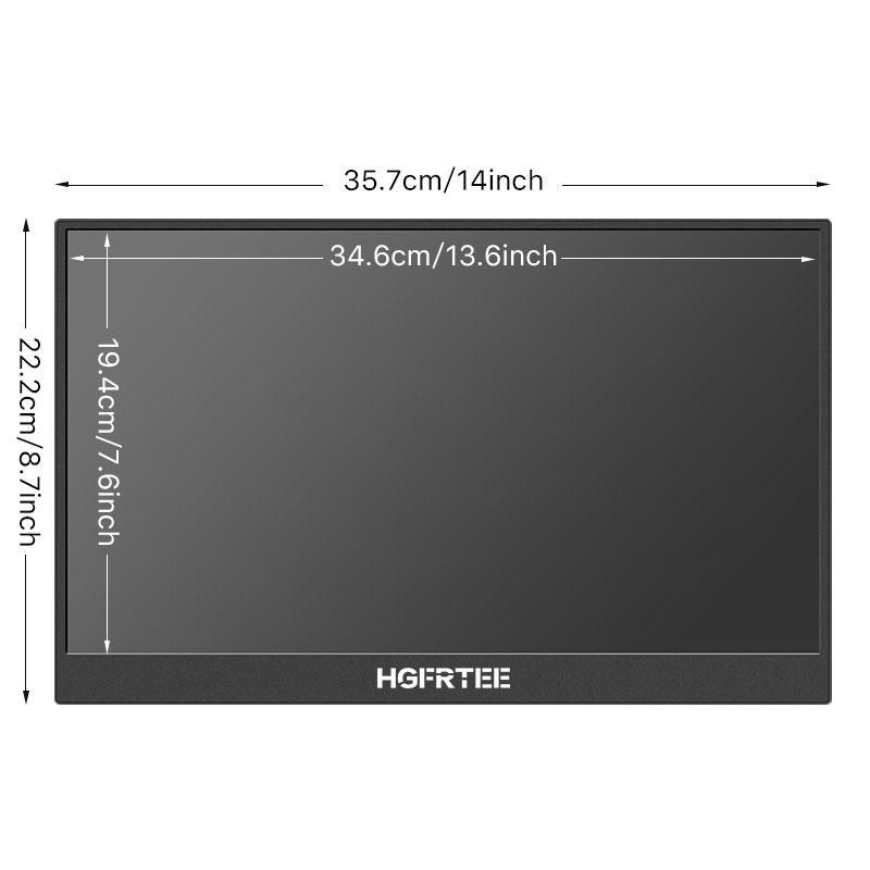 HGFRTEE 15.6 Inch Portable Monitor, 1080P FHD Laptop Monitor, USB C HDMI Computer Display, HDR Eye Care External Screen with for MAC Phone Xbox Switch PS5 1