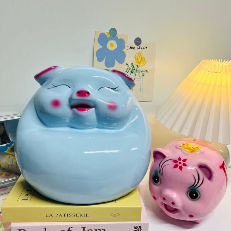 Mua 1 phệ to tặ.ng 1 tròn nhỏ Heo đất lợn đất bụng phệ viết chữ size to 24x25x21cm - Chin Decor Ống Tiết Kiệm Ống Heo Đựng Tiền Đồng