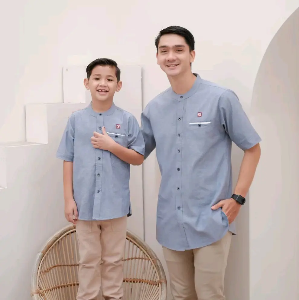 kemko  couple original bahan katun okfort original by habib tangan pendek harga ayah dan anak berbeda ka