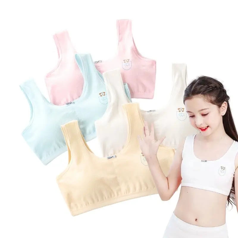 Áo Ngực Trẻ Em Bé Cho Bé Gái, Cỡ 8-16, Áo Ngực Tập Luyện, Thích Hợp Cho Thanh Thiếu Niên Và Học Sinh Nữ, Áo Vest, Đồ Lót Trẻ Em, Có Dây Đeo Và Miếng Bọt Biển, Áo Ngực Cho Trẻ Em