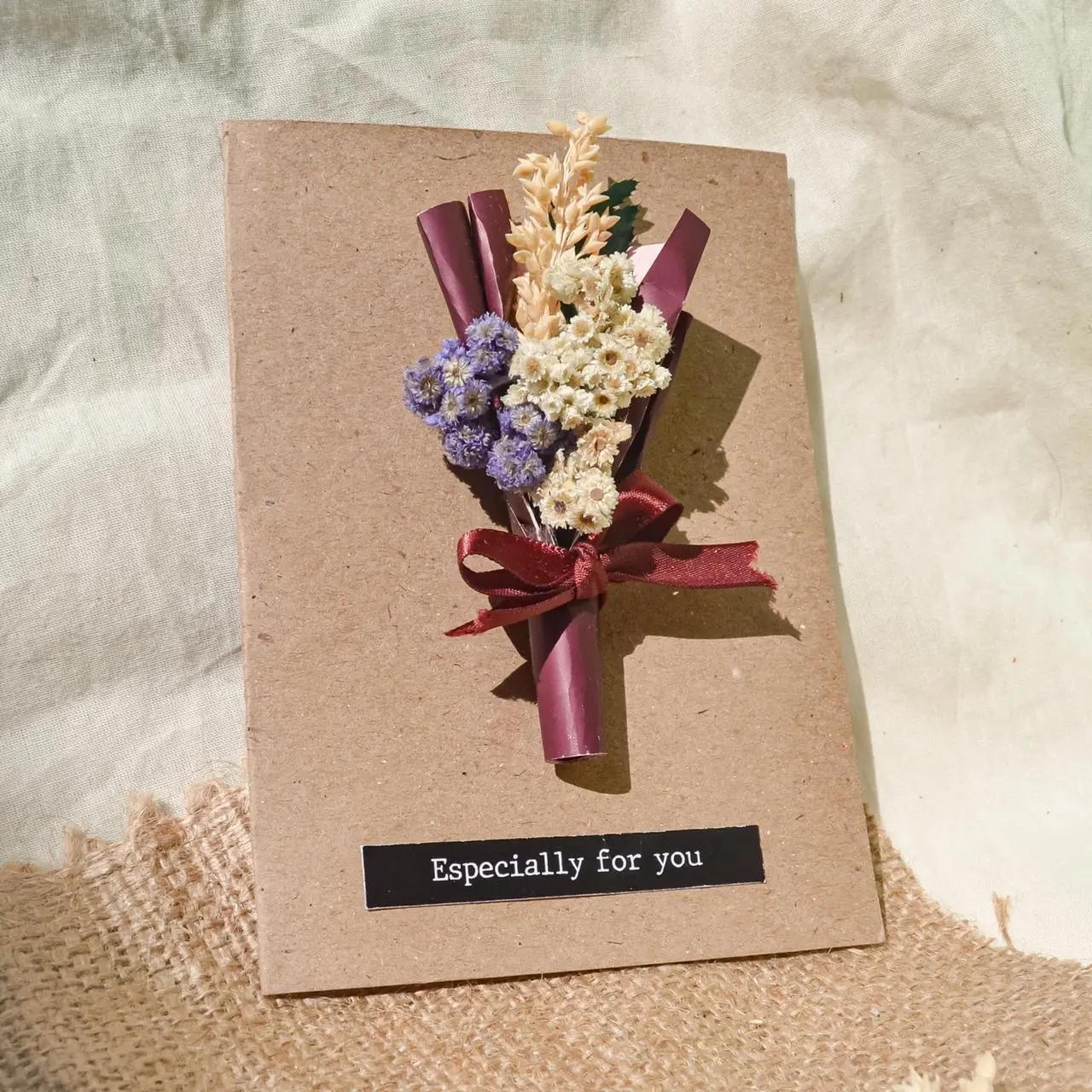 Flower Card/Greeting card/Bouquet/Buket bunga/Kartu ucapan/Hadiah DIY/Unik
