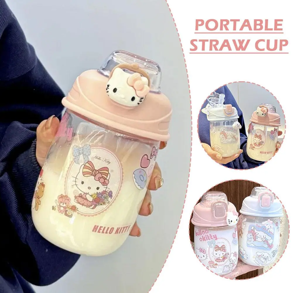 Water Cup Female Office Cute Sticker Girl Straw Cup Large Portable Capacity Cup Cup Water Z5S8