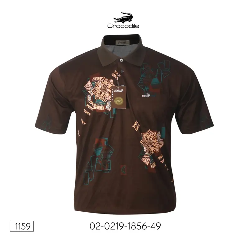 Kaos Kerah Pria Crocodile Diamond / Platinum Katun HALUS 1856 5
