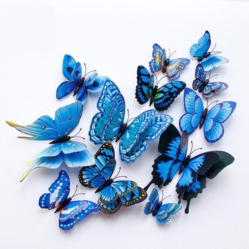 Product Introduction of 12pcs 3D Double Layer Butterflies Wall Stickers Living Room Decor Wedding Kids Room Decoration DIY Wall Art Stickers 16