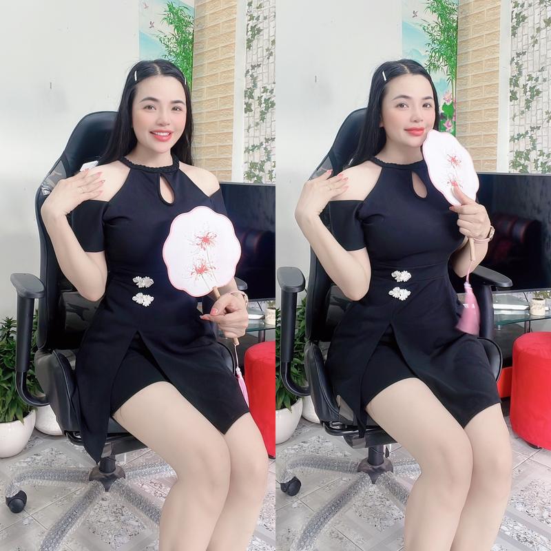 SÉT ĐẦM KÈM QUẦN XINH XẮN.AC55 Nữ Women Thun Áo Kem Cotton Top Voi Nhung 1