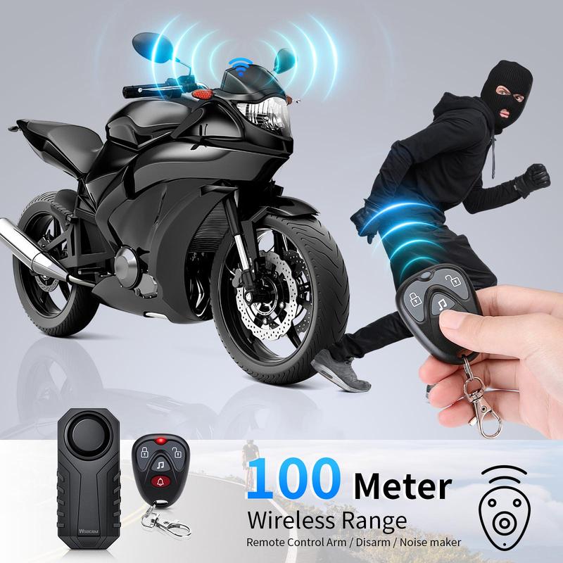 Waterproof Bike Alarm with Remote Wireless, 110dB Anti Theft Motorcycle Scooter Bicycle Security Alarm, Bicycle Vehicle Protection Alarm System 5