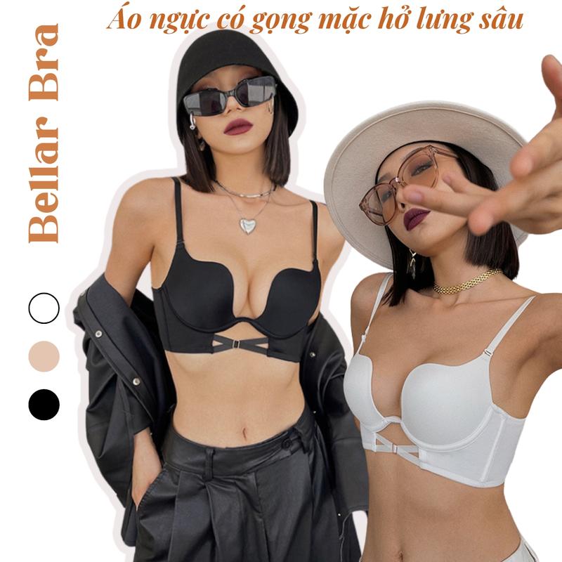 Áo ngực khoét sâu chữ U mặc áo hở lưng - Áo lót có gọng dây chéo sexy Bellar Bra Nữ Women Tua Rua A776
