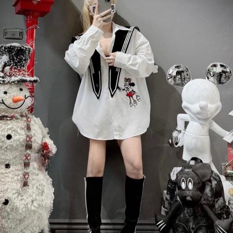 Áo somi MK Kèm khăn HangTong Qc nữ tay dài Women