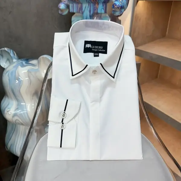 SƠ MI LỤA LUXURY CAO CẤP VIỀN NHỎ ĐEN Menswear 3