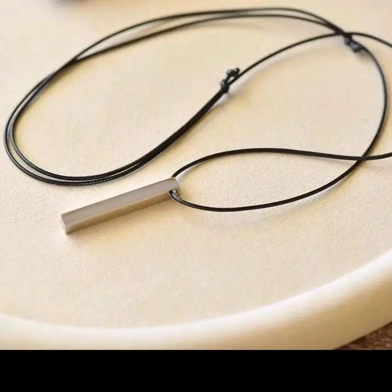kalung simpel pria wanita balok singgel ukir nama titanium anti karat terlaris Aksesoris Elegan Hadiah kalung  al 6