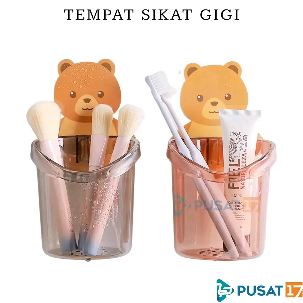 Rak gantung tempat sikat gigi dan sabun/Tempat sabun serbaguna motif panda dinding