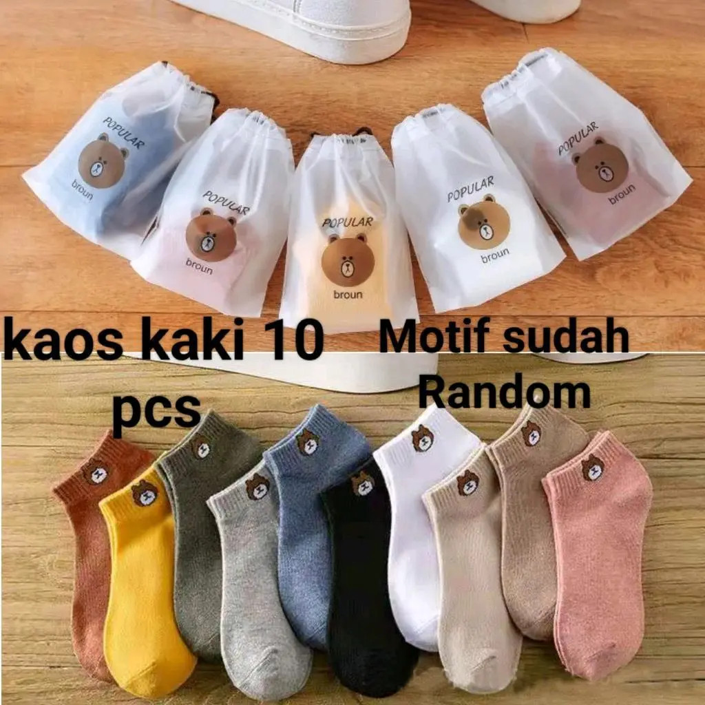 Kaos kaki isi 10 pasang 10 warna