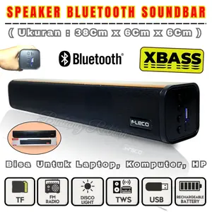 PILIHAN TIKTOK SHOP Soundbar Super BASS FLECO F-788BT Speaker Panjang Soundbar Bluetooth Stereo Subwoofer Theater Audio 3D Efek Suara Bisa Dicas Baterai 1200mAh 4x Subwoofer Support TWS + Lampu LED - BINTANG REBORN