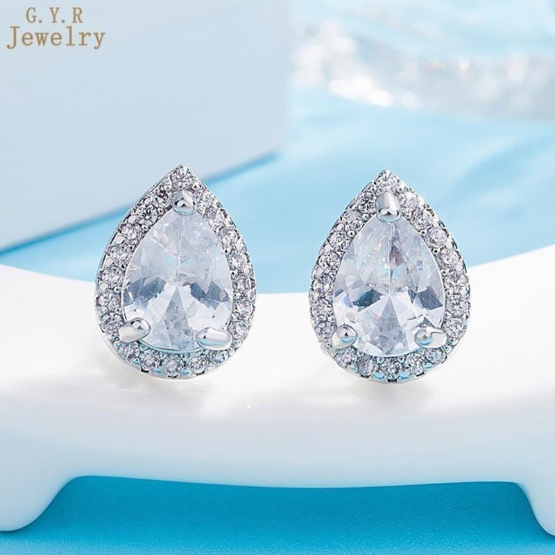 Product Introduction of Khuyên Bông Khuyên Tai Đinh Tán Hình Giọt Nước Moissanite Khảm Sáng Tạo, Giấy Chứng Nhận GRA Miễn Phí 45