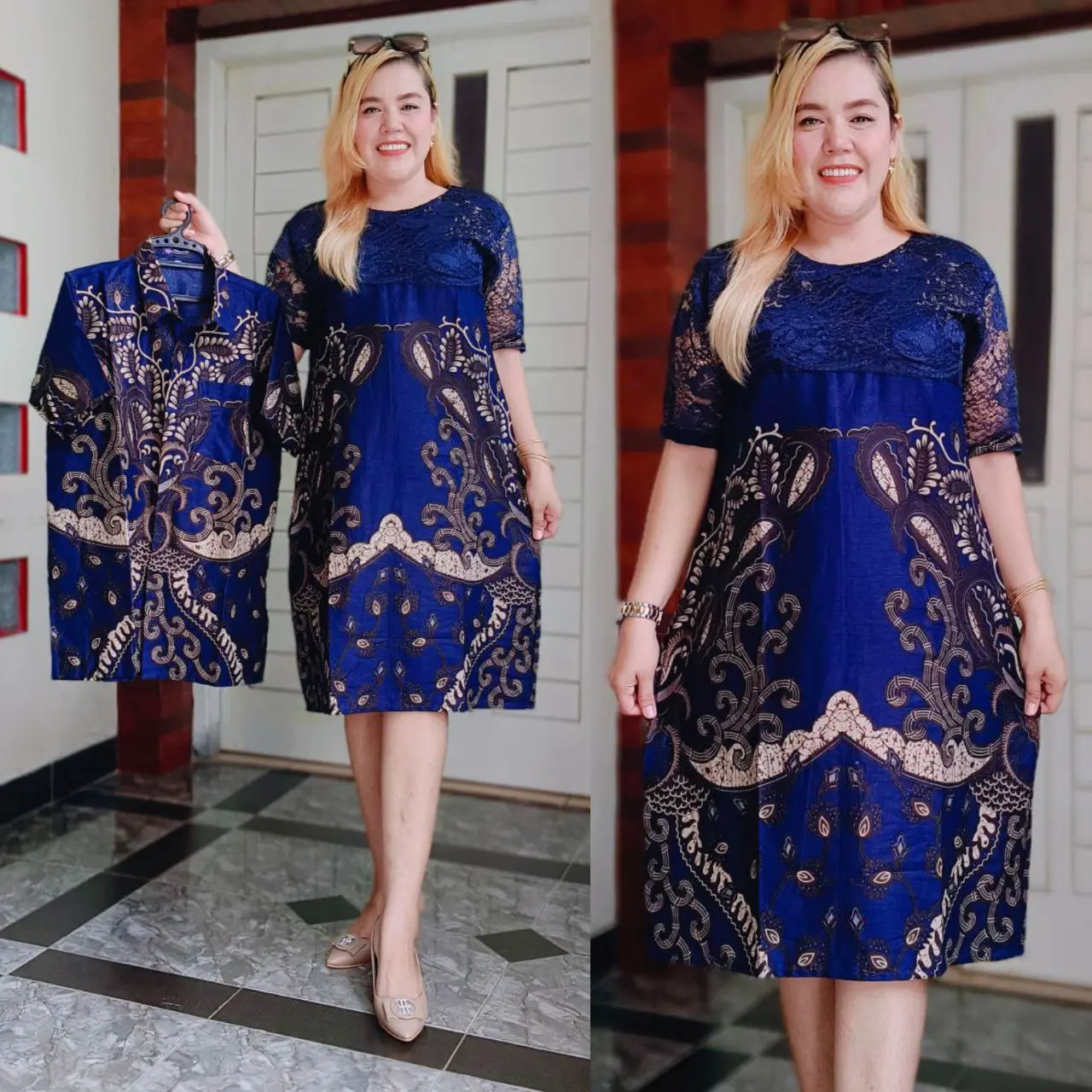Couple Dress Brokat Maria - Jahitan Butik Yeni Bagariang