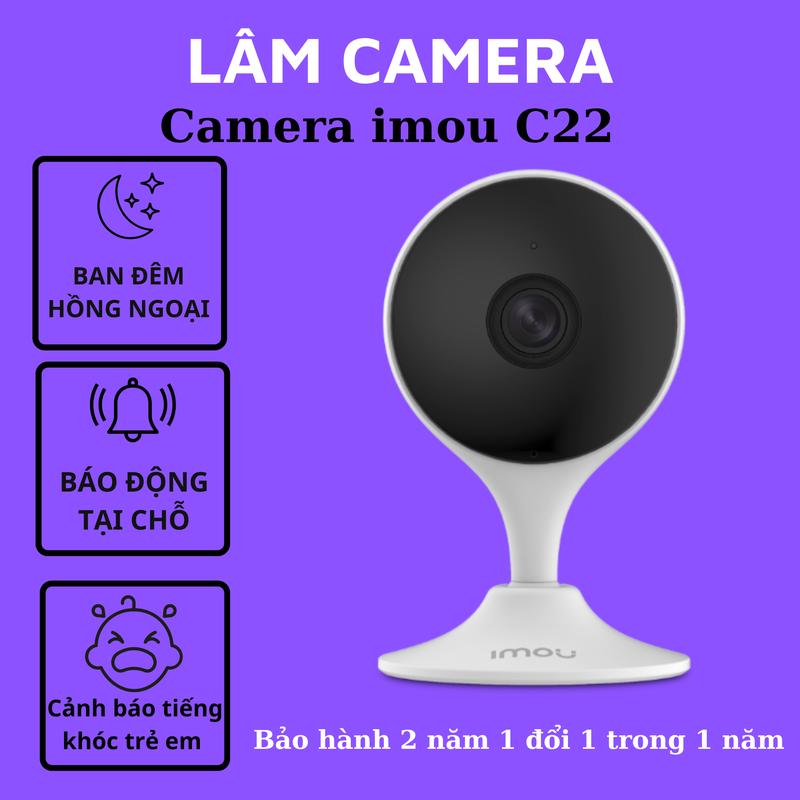 Camera wifi Cue2 báo động về điện thoại, tích hợp AI nhận diện người, độ phân giải full Hd, chính hãng imou ( mua 1 camera tặng 1 chân đế )