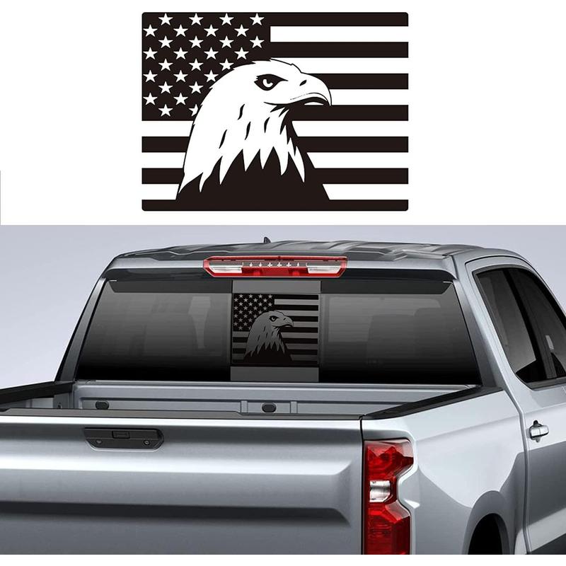 for Ford F150 F250 F350 Back Middle Window (Eagle)Decals,American Flag ...